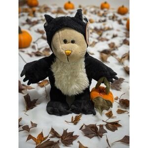 Starbucks Bearista Plush Bear Wearing Cat Costume with Pumpkin Halloween 2005
